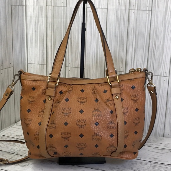 MCM Tan Monogram Tote with Versatile Straps - Picture 7 of 13
